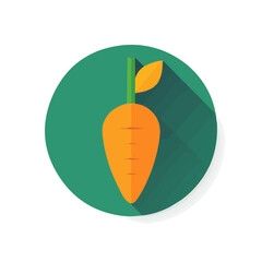 Simple flat 2D icon orange carrot isolated on a blue background, vector, flat design, animation design, vector, animation design, simple flat 2D icon, minimalist icon design