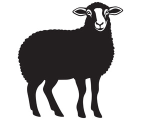 Cartoon sheep silhouette vector