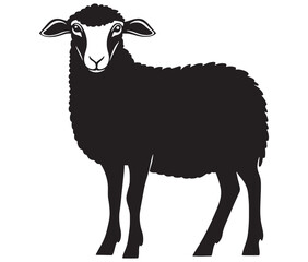 Fototapeta premium Cartoon sheep silhouette vector
