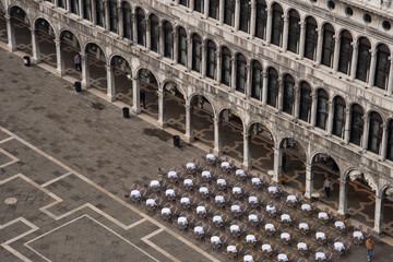 View of St Mark's Square, Venice from the top of the Campanile San Marco.