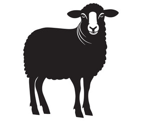 Cartoon sheep silhouette vector