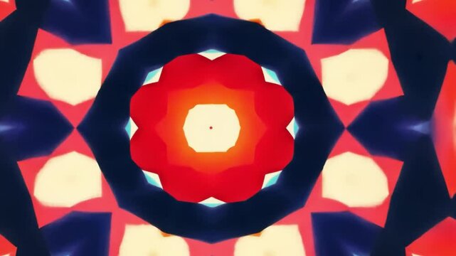 A colorful, abstract design with a flower in the center