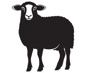 Cartoon sheep silhouette vector