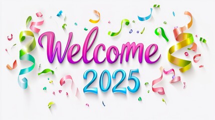 Colorful Welcome 2025 Festive Background