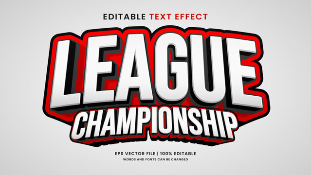 League championship 3d editable text effect