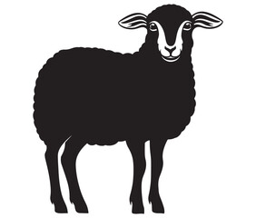 Cartoon sheep silhouette vector