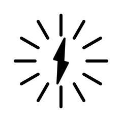 lightning icon, energy, sign symbol logo illustration vector, isolated on white