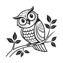 Owl icon vector. Owl icon silhouette vector art