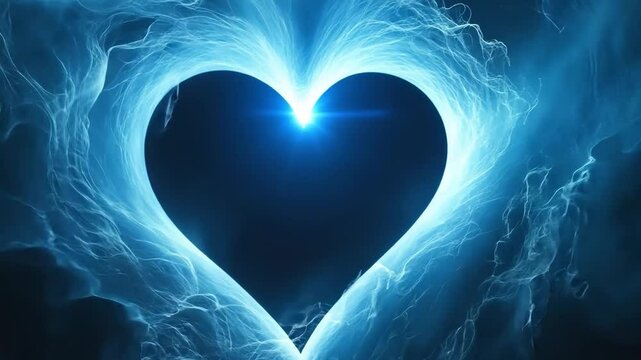 Celestial Heart: A mesmerizing blue heart glows with ethereal energy, radiating warmth and light. The heart is framed by swirling, abstract patterns that evoke the beauty and mystery of the cosmos.