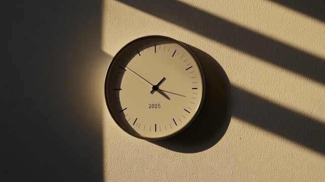 Midnight Clock on Soft White Background with Shadows