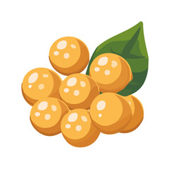 Simple flat 2D icon of chickpeas isolated on the background, vector design, ideal for animation, UI/UX design, mobile apps, web design, digital illustrations, and minimalist