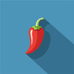 Simple flat 2D illustration of chili pepper isolated on a white background, ai chili pepper