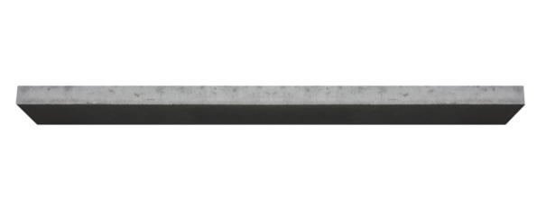 Horizontal top concrete slab. On isolated transparent background.
