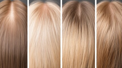 Fototapeta premium Extensive hair color chart, discover a spectrum of shades from natural to vibrant, perfect for inspiration and choosing your ideal look