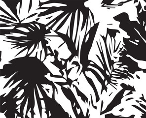 Summer watercolor tropical palm tree leaves seamless pattern. Watercolor grunge design for cards, web, backgrounds and natural product.
