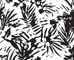 Summer watercolor tropical palm tree leaves seamless pattern. Watercolor grunge design for cards, web, backgrounds and natural product.
