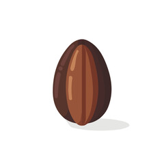 Simple flat 2D illustration of cocoa bean isolated on a white background, Ai design, flat 2D design, vector design