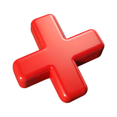 Obraz premium 3d cross marks red, sign, symbol letter x