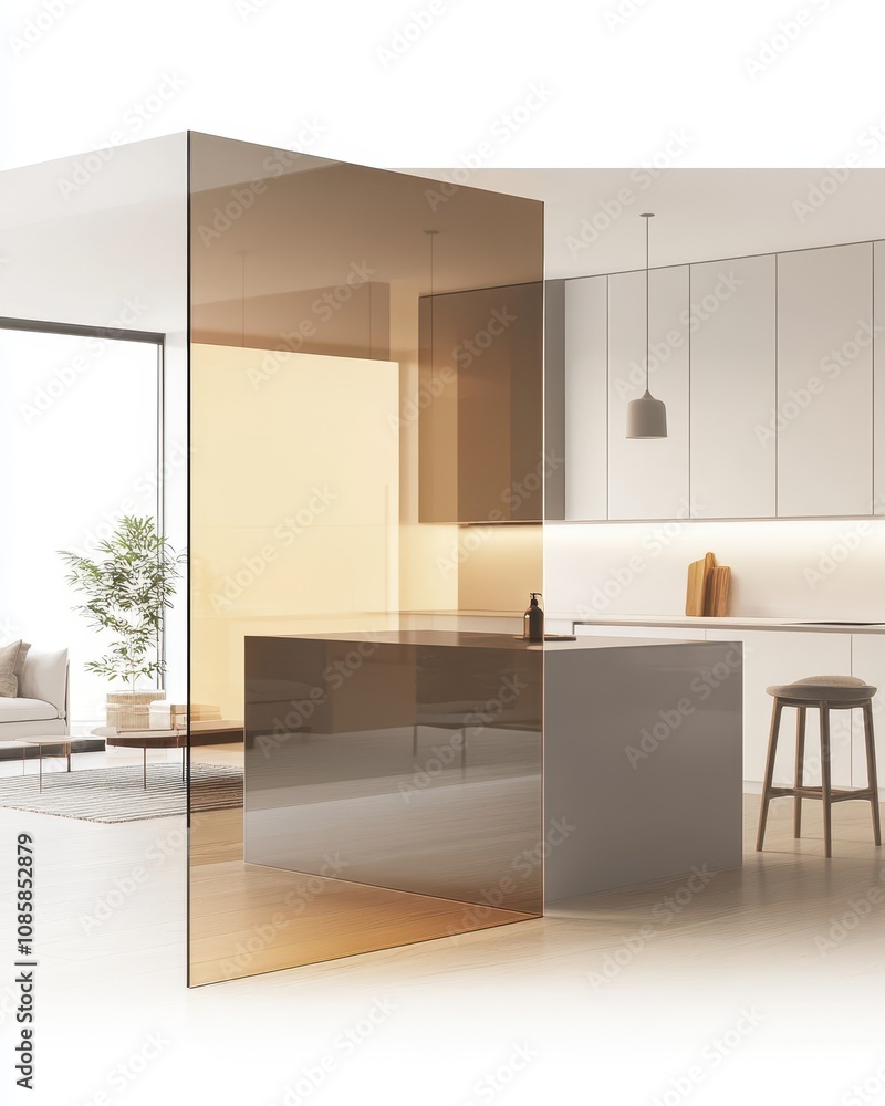 Poster translucent panel features a sleek design perfect for contemporary architecture, presented in a high