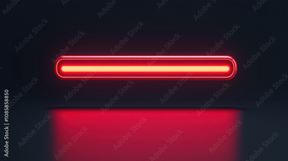 Poster business sales and algorithm concept. a sleek, glowing red neon light bar against a dark background,