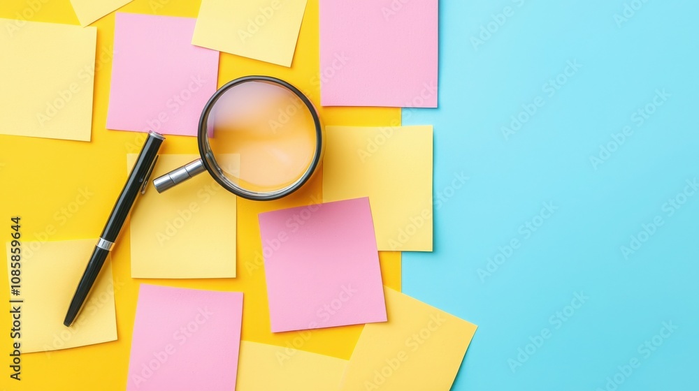 Aufkleber business sales and algorithm concept. a colorful arrangement of sticky notes on a vibrant background