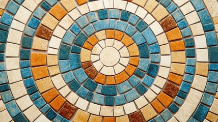 Fototapeta premium Colorful mosaic pattern in circular design.
