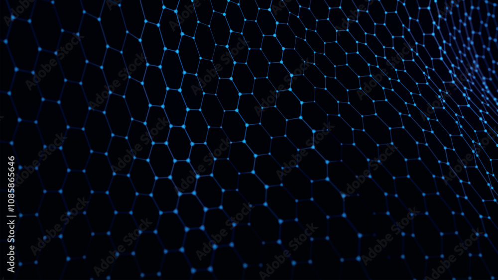 Aufkleber futuristic hexagon background. abstract technology colorful hexagon background. geometric shapes. bi