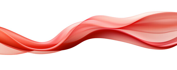 Fluid red wave design with soft curves on a transparent background. transparent background