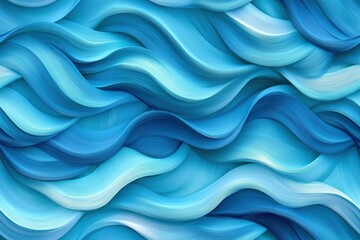 Obraz premium Abstract blue wavy lines forming a seamless pattern