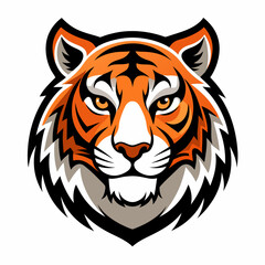 Tiger Head Vector Illustration, Tiger Head Logo in Bold Graphic Style