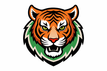 Tiger Head Vector Illustration, Tiger Head Logo in Bold Graphic Style