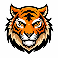 Tiger Head Vector Illustration, Tiger Head Logo in Bold Graphic Style