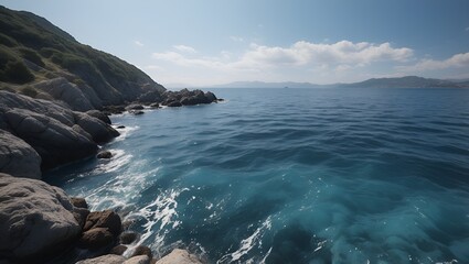 Obraz premium Tranquil Coastal Paradise with Clear Blue Waters