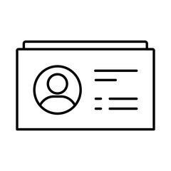 Contact Details Icon – ID Card, Representing Personal Information, Communication, and Accessibility