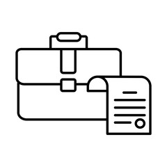 Work Experience Icon – Briefcase with Paper, Representing Employment History, Career Path, and Job Roles