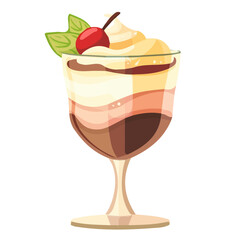 Simple flat 2D illustration of gelato Italian ice cream
isolated on a white background, Ai design, flat 2D design, vector