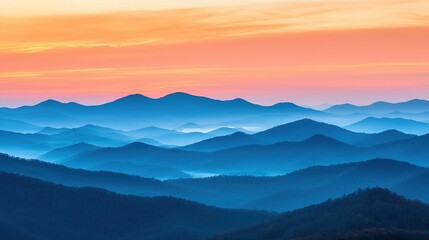 Obraz premium Misty dawn over rugged mountains nature landscape serene environment breathtaking viewpoint scenic beauty