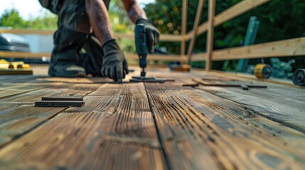 Close-Up of a Woodworking Project in Progress