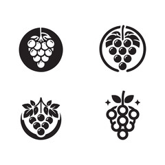 Minimalist Grapes logo. Healthy food concept.