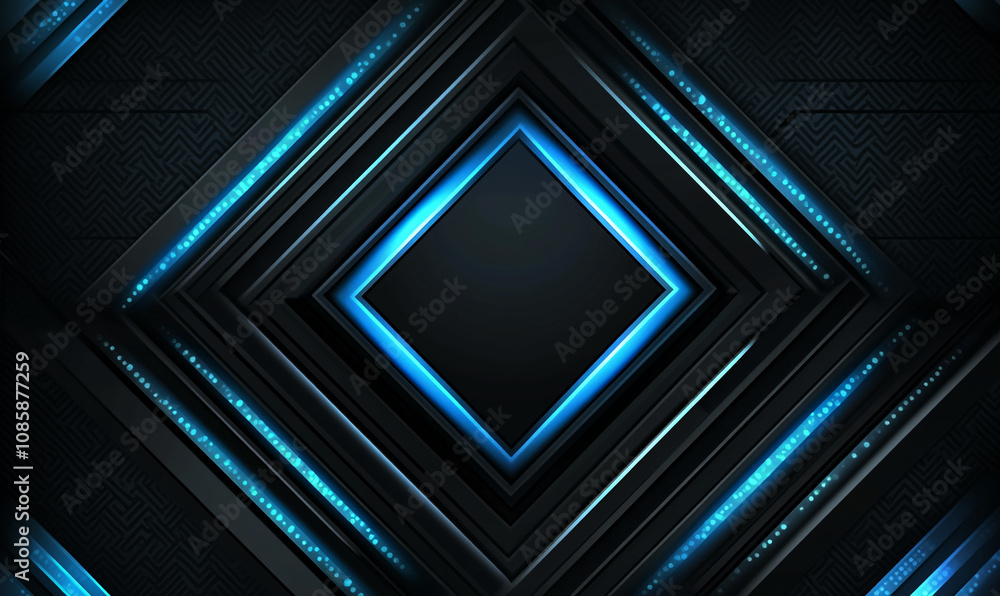 Poster Intersecting dark gray and black lines form a complex geometric design