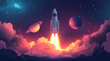 Rocket Launching Through Clouds Towards Planets and Stars