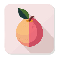 Simple flat 2D illustration of guava isolated on a white background, ai, flat 2d design, ideal for animation, UI/UX design, mobile apps, web design, digital illustrations
