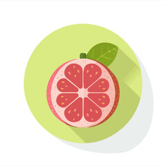 Simple flat 2D illustration of guava isolated on a white background, ai, flat 2d design, ideal for animation, UI/UX design, mobile apps, web design, digital illustrations