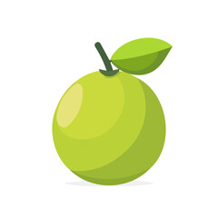 Simple flat 2D illustration of guava isolated on a white background, ai, flat 2d design, ideal for animation, UI/UX design, mobile apps, web design, digital illustrations