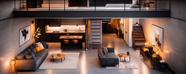 Modern interior design of a stylish apartment.