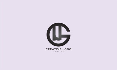 GU UG Abstract initial monogram letter alphabet logo design