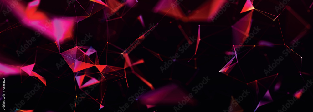 Poster abstract background with connecting dots and lines. futuristic background made of triangles. network