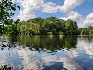 Trees and Clouds Reflected in Bensberger See