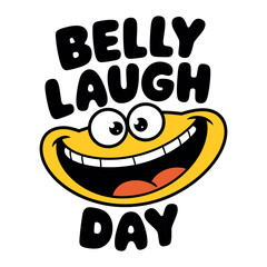 Belly Laugh Day T-Shirt Design – Fun Emoji Graphic for Happiness and Laughter