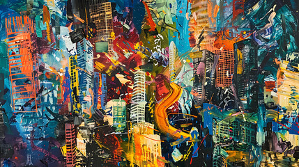 A Vibrant Pop Art Collage Featuring Iconic Symbols, Bold Colors, and Playful Imagery in a Modern, Dynamic Composition